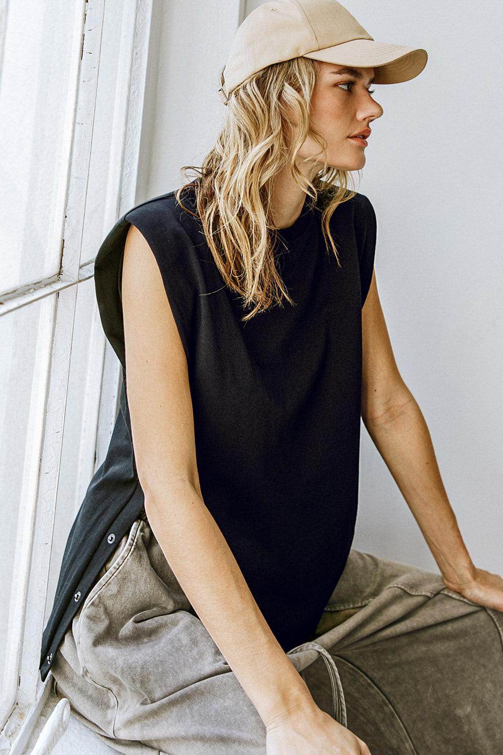 Never Be the Same Knit Top in 20bla14, view 1 — Soul Flow Apparel