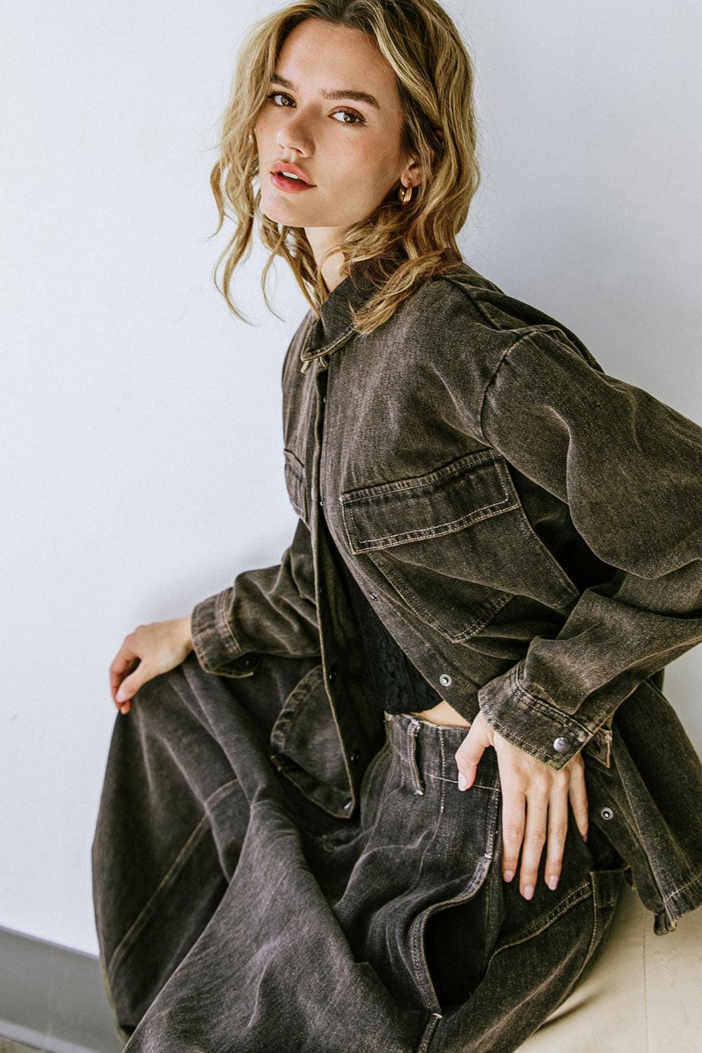 Stuck in Your Ways Denim Top in 20bla26 — Soul Flow Apparel