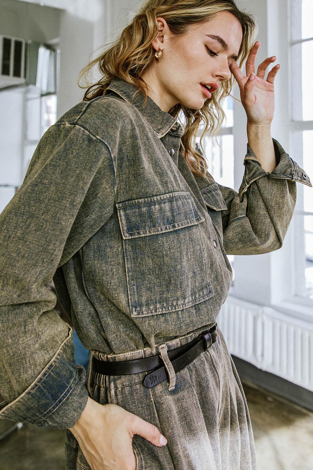 Stuck in Your Ways Denim Top in 20den43 — Soul Flow Apparel