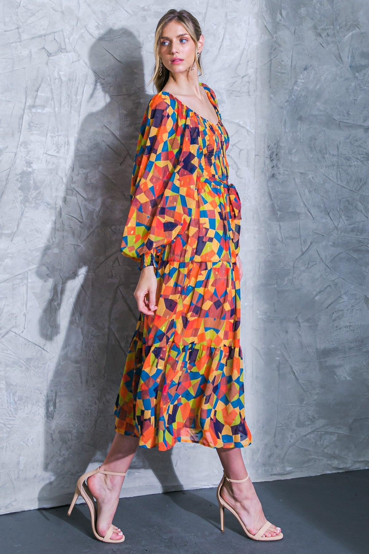 Nothing Was the Same Woven Midi Dress in 20rus 20nav40 — Soul Flow Apparel