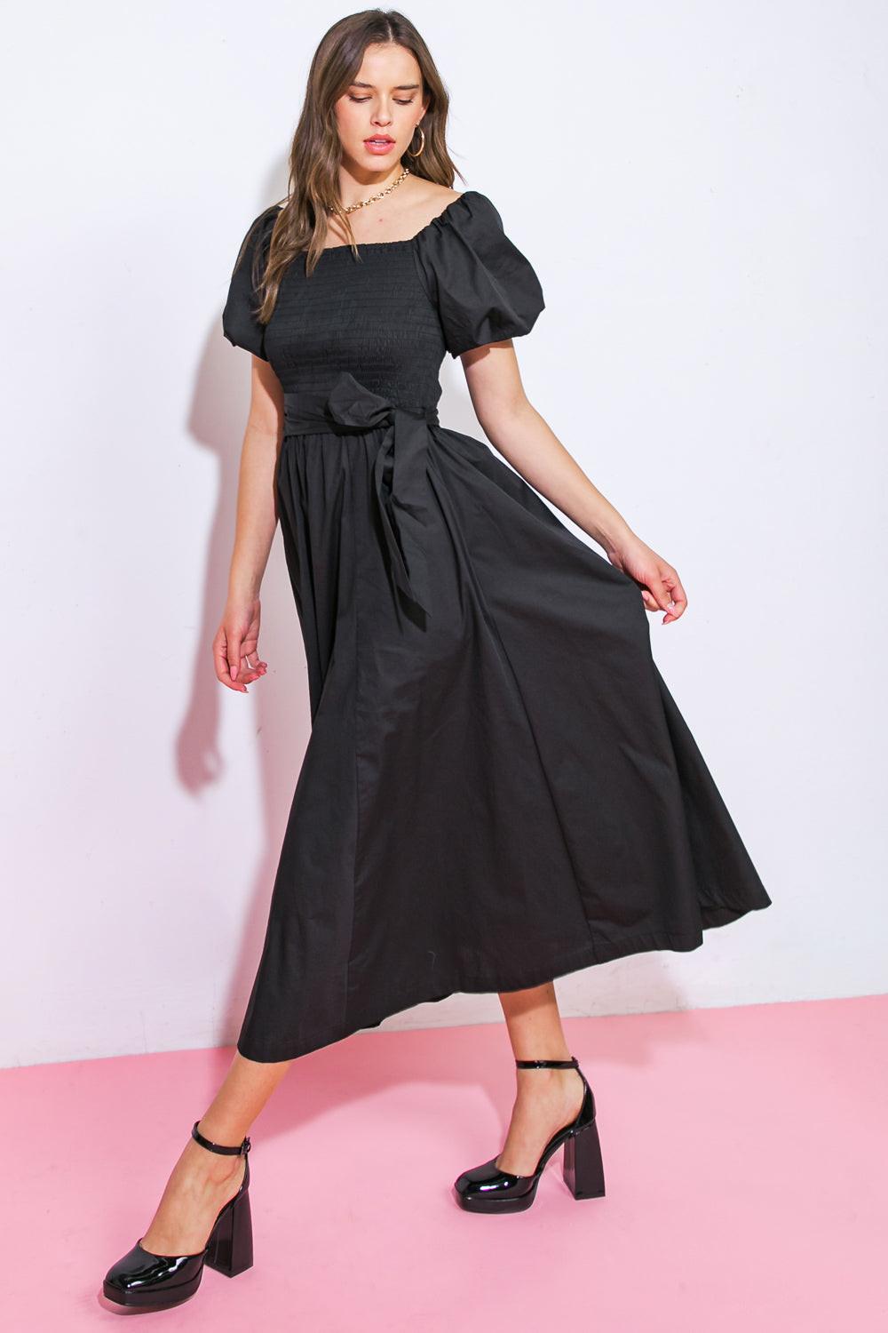 A Peaceful Place Woven Midi Dress in 20bla7 — Soul Flow Apparel