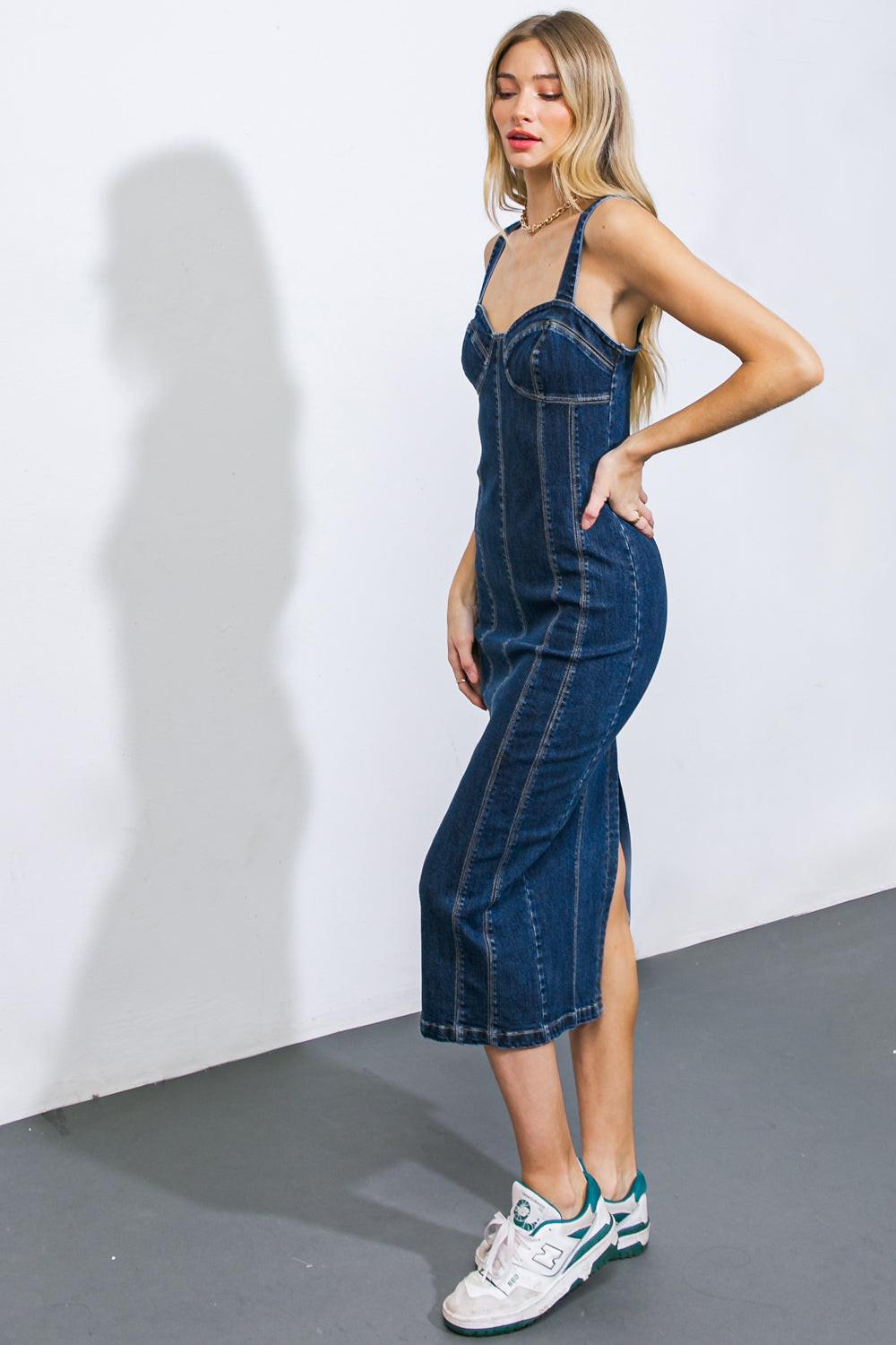 A Greater Love Denim Midi Dress in 20dar 20ind12 — Soul Flow Apparel
