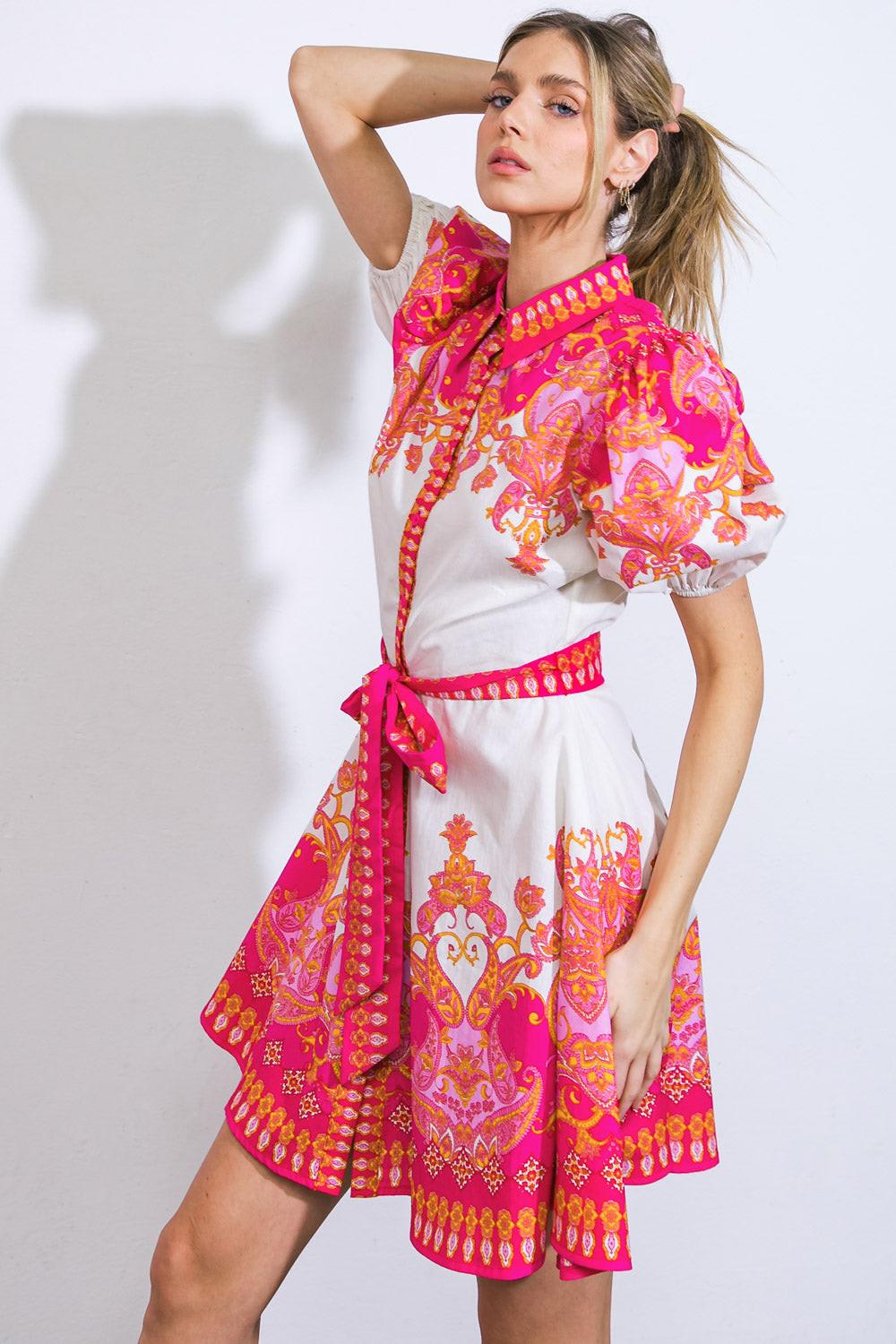 Attention Seeker Woven Mini Dress in 20ivo 20fuc9 — Soul Flow Apparel