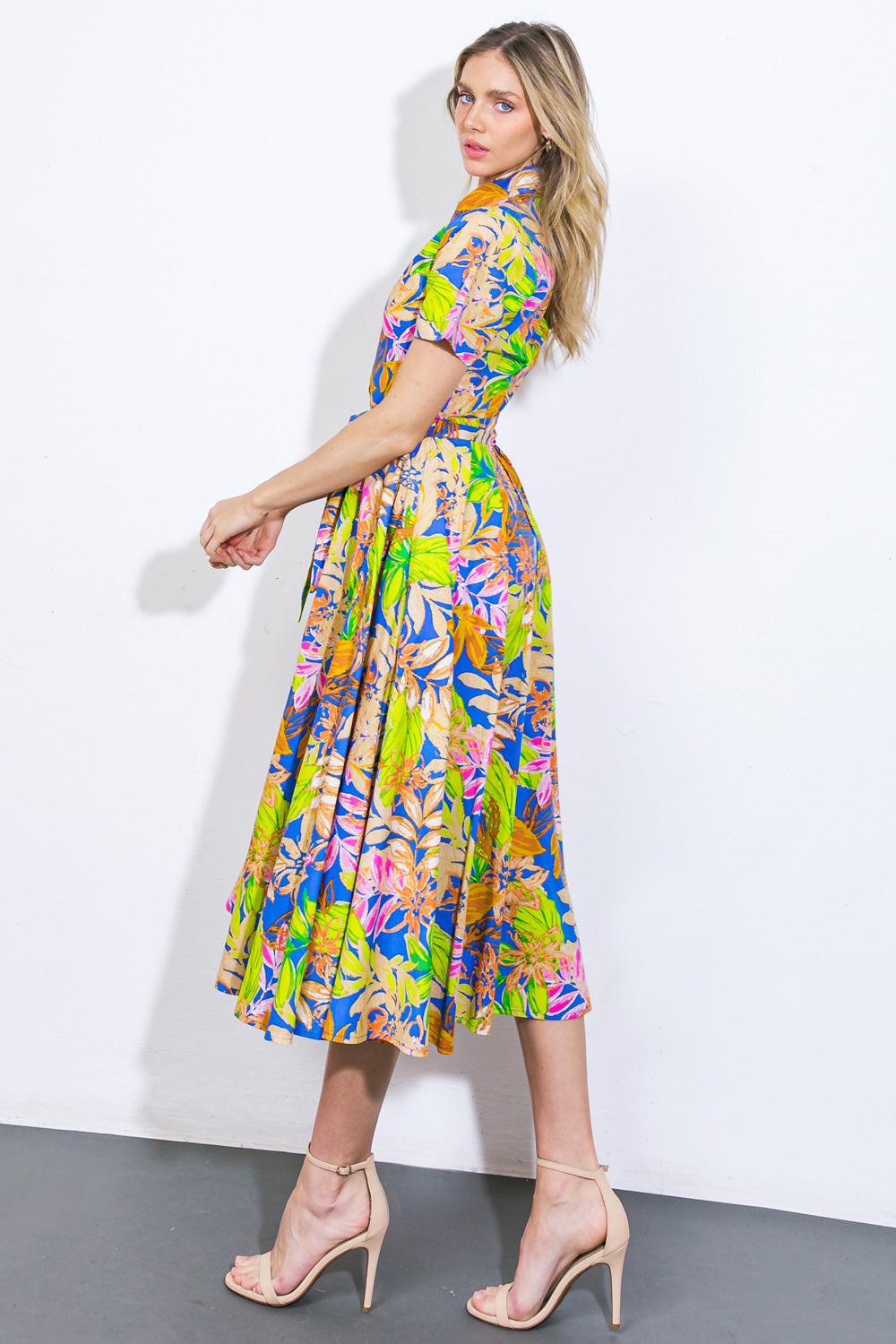 Keep Blooming Woven Midi Dress in 20roy14 — Soul Flow Apparel