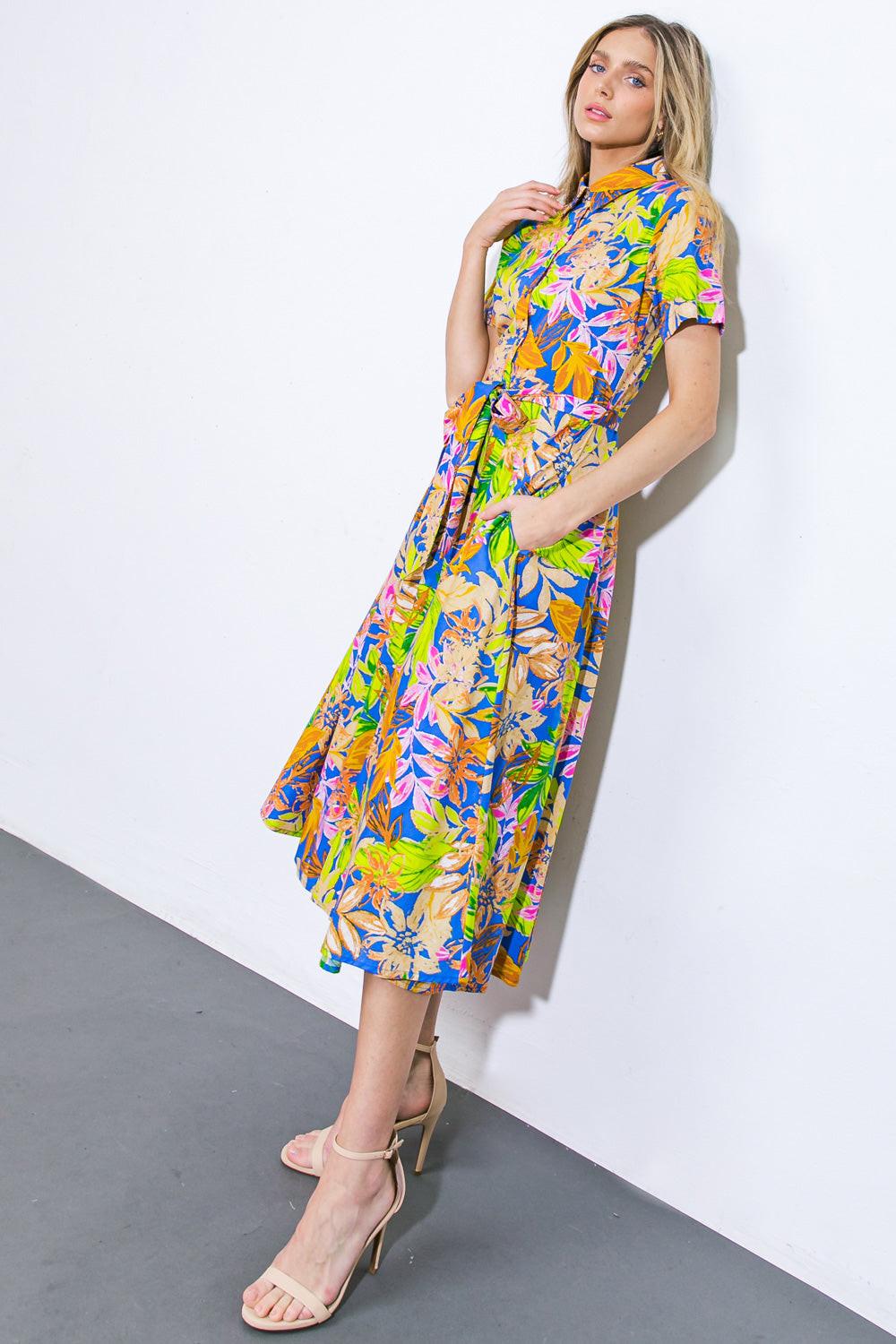Keep Blooming Woven Midi Dress in 20roy16 — Soul Flow Apparel