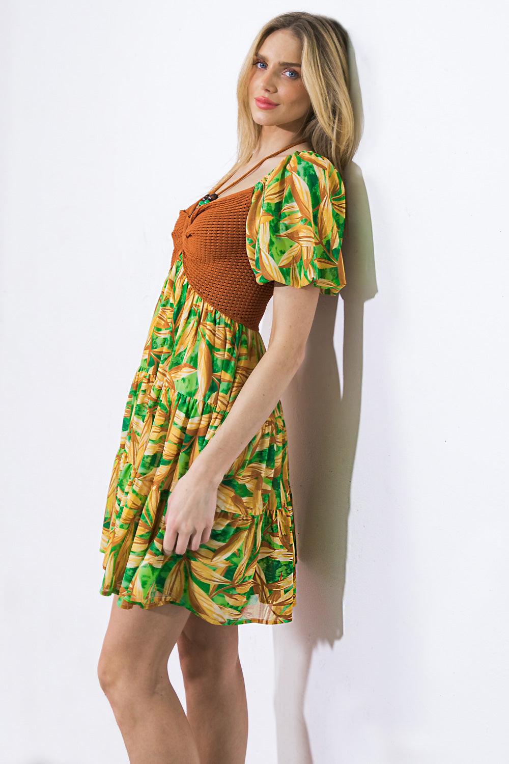 Beach Bum Girl's Mini Dress in 20gre 20bro20 — Soul Flow Apparel
