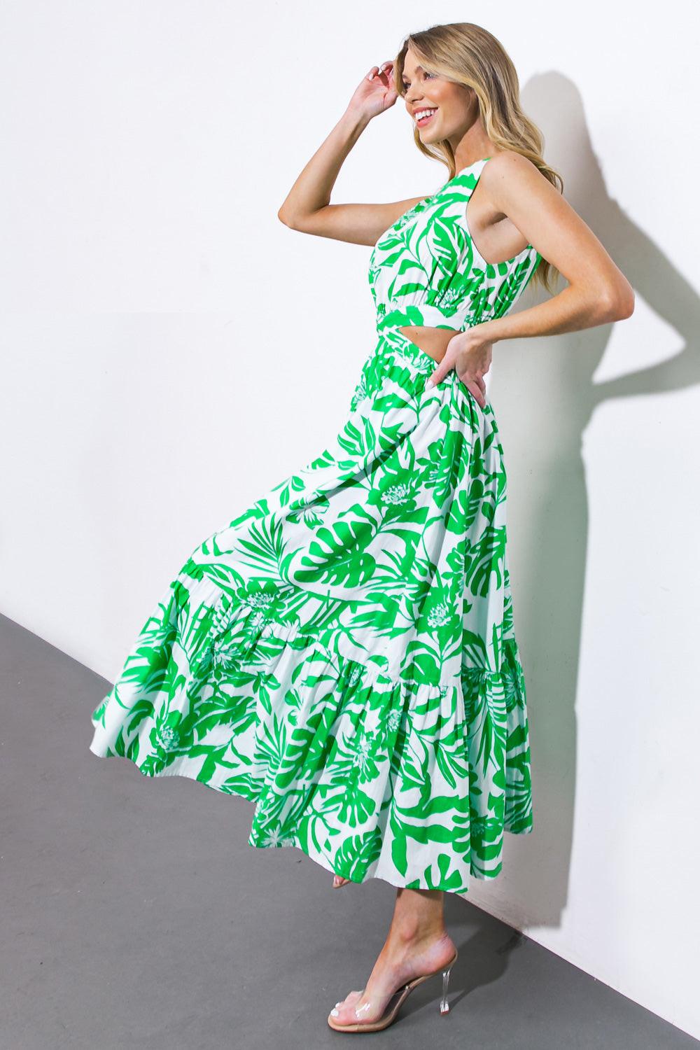 Live Your Truth Woven Midi Dress in 20gre6 — Soul Flow Apparel