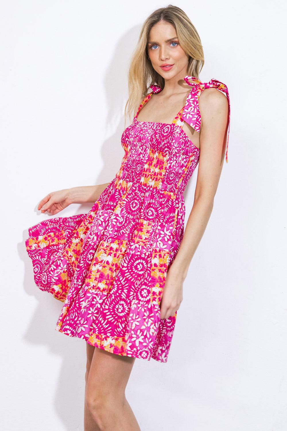 Dancing in the Sun Woven Mini Dress in 20fuc11 — Soul Flow Apparel