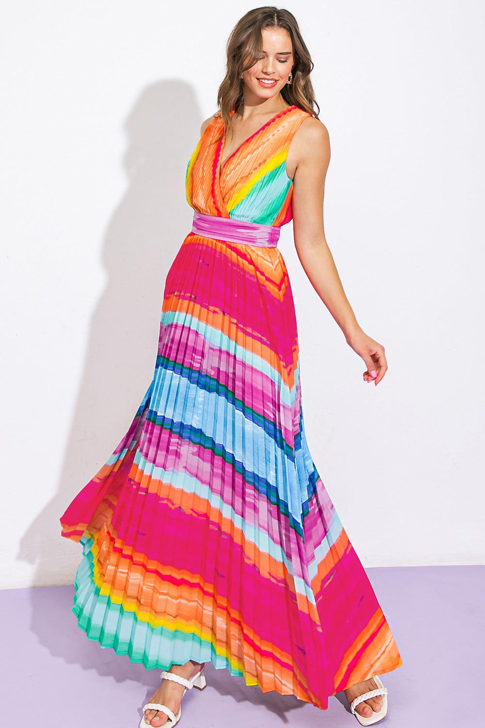 Shore Vacays Woven Maxi Dresss in 20fuc 20blu3, view 1 — Soul Flow Apparel