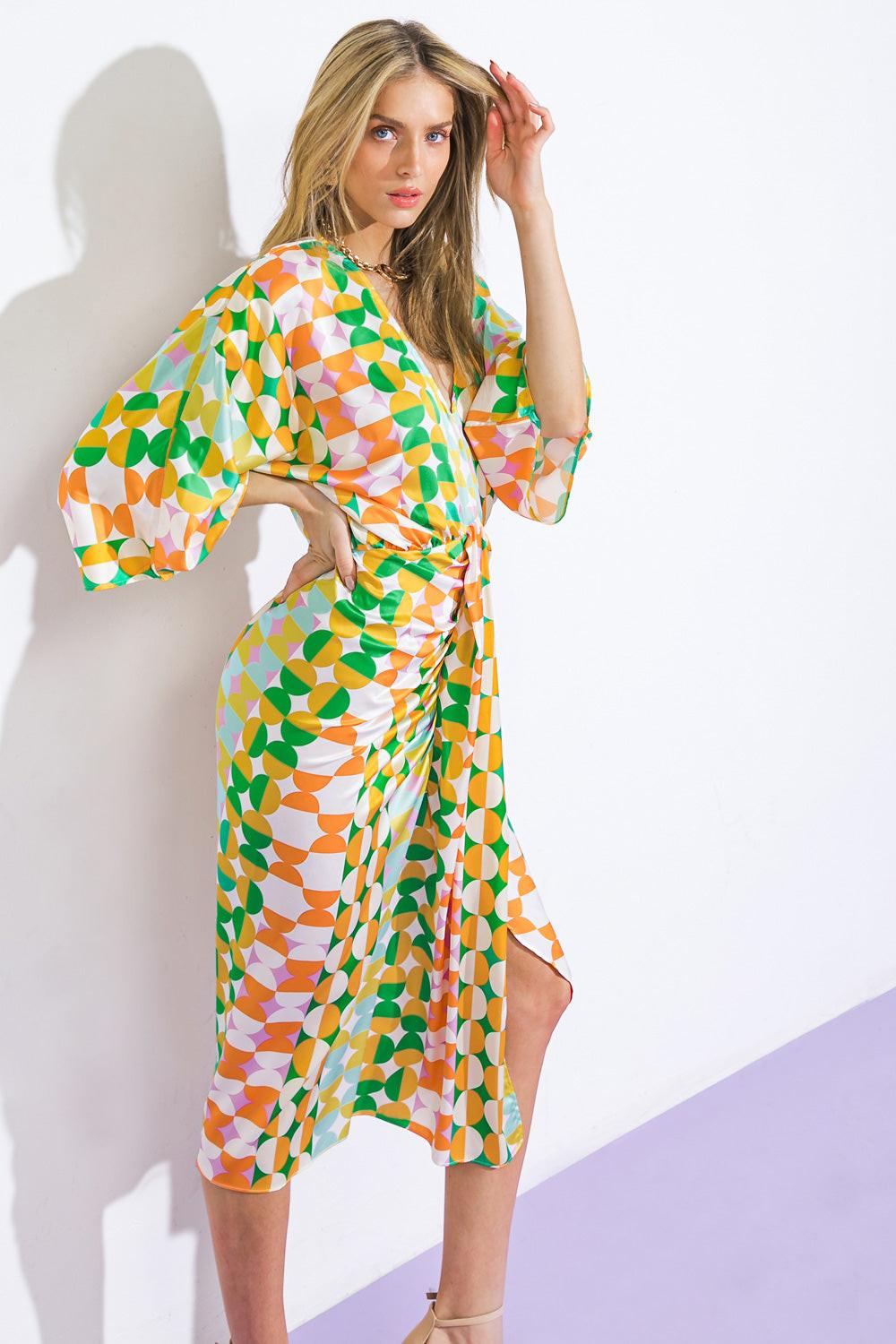 Best Impressions Woven Satin Midi Dress in 20gre 20ora10 — Soul Flow Apparel
