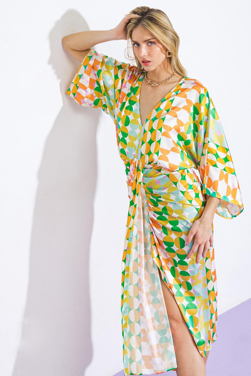 Best Impressions Woven Satin Midi Dress in 20gre 20ora8 — Soul Flow Apparel
