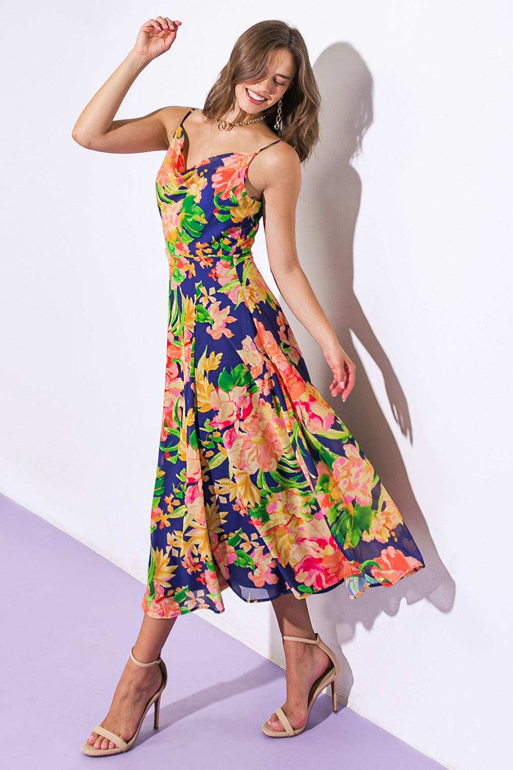 Sweetest Soul Woven Midi Dress in 20nav6 — Soul Flow Apparel