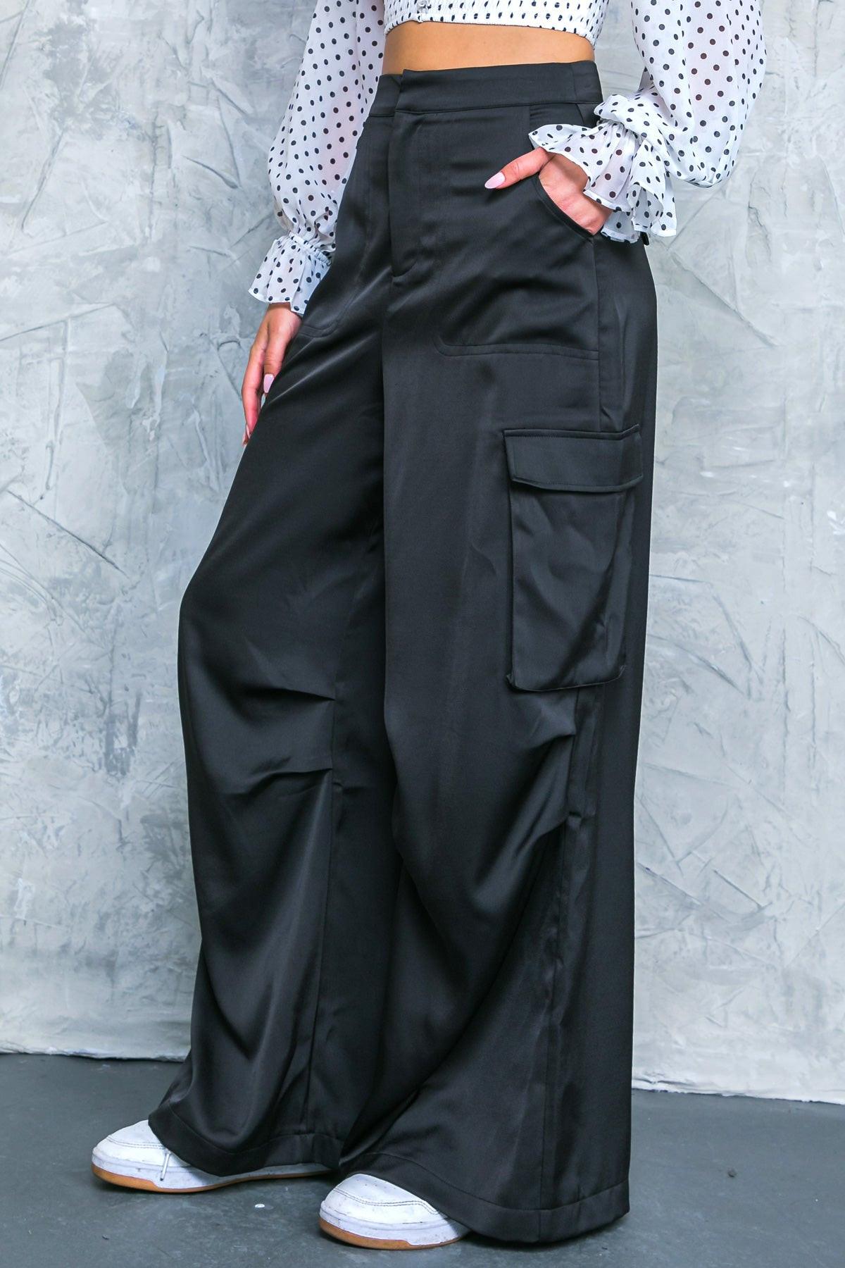 Graceful Movements Wide Leg Pants with Pockets for Everyday Wear in 20bla11 — Soul Flow Apparel