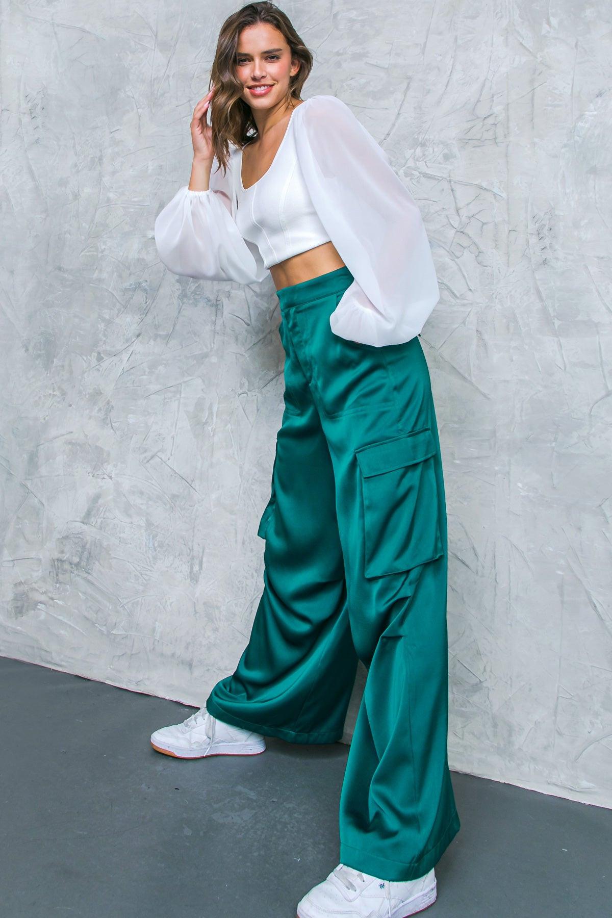 Graceful Movements Wide Leg Pants with Pockets for Everyday Wear in 20tea9 — Soul Flow Apparel