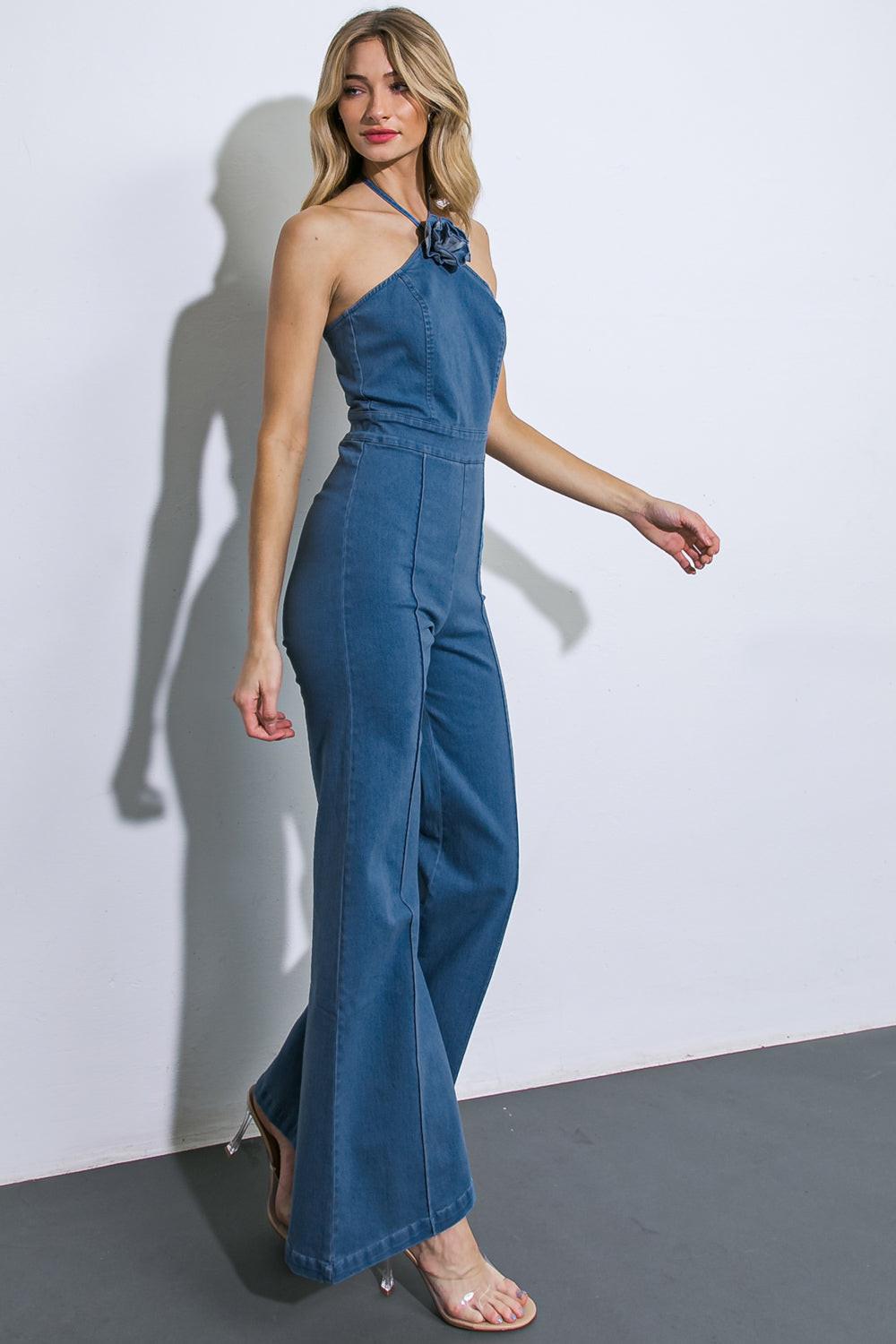Call Me Lovely Denim Jumpsuit in 20med 20ind12 — Soul Flow Apparel