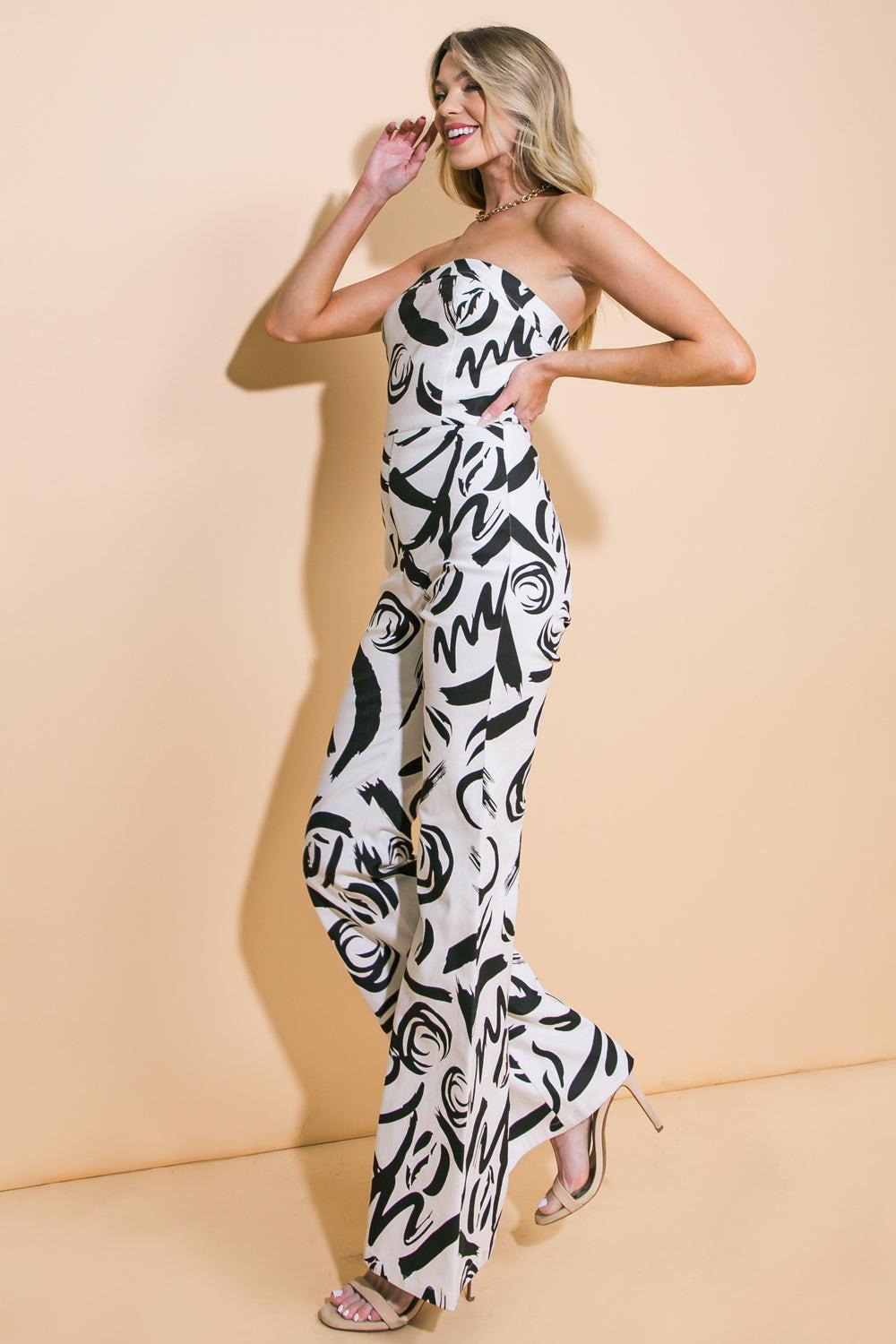 Big Ambitions Twill Jumpsuit in 20whi 20bla13 — Soul Flow Apparel
