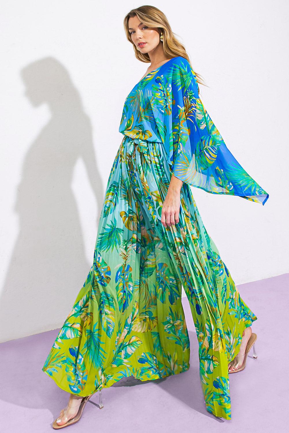 Ball of Joy Woven Jumpsuit in 20blu 20gre14 — Soul Flow Apparel