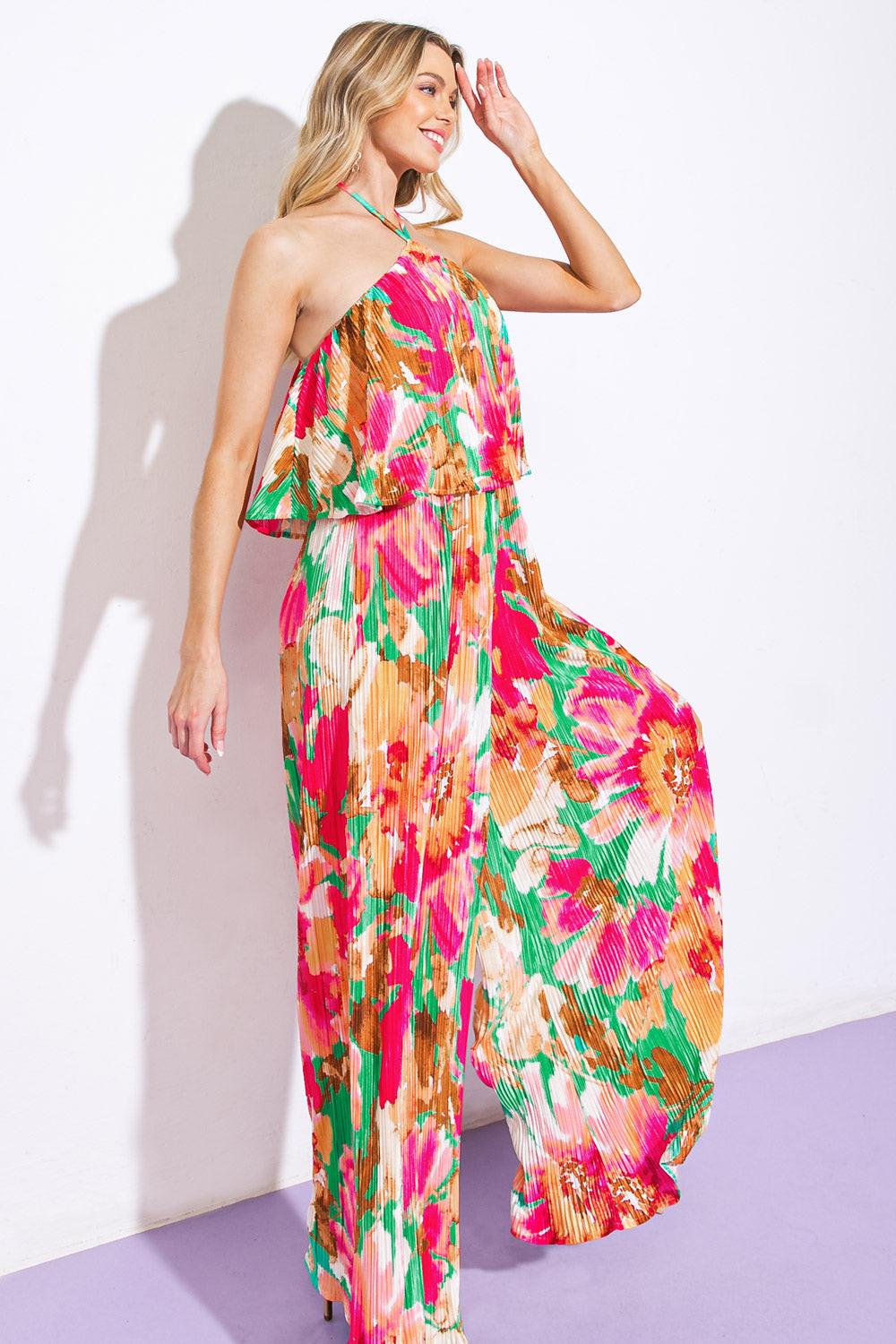 Swing of Things Plisse Jumpsuit in 20turq4 — Soul Flow Apparel