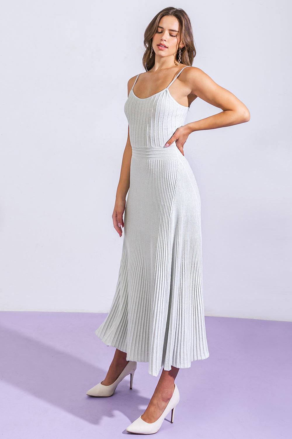 Gone in a Blink Knit Dress in 20sil17, view 1 — Soul Flow Apparel