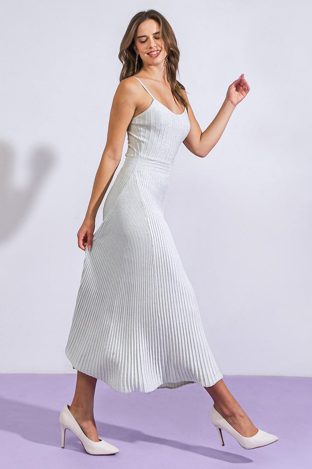 Gone in a Blink Knit Dress in 20sil19, view 1 — Soul Flow Apparel