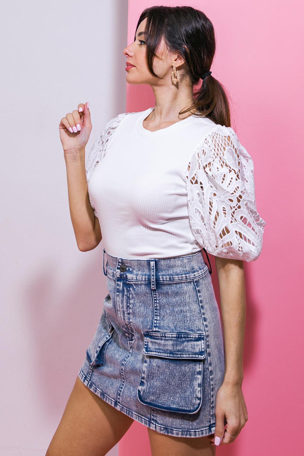 Getting Into the Groove Knit Top in 20off 20whi15 — Soul Flow Apparel