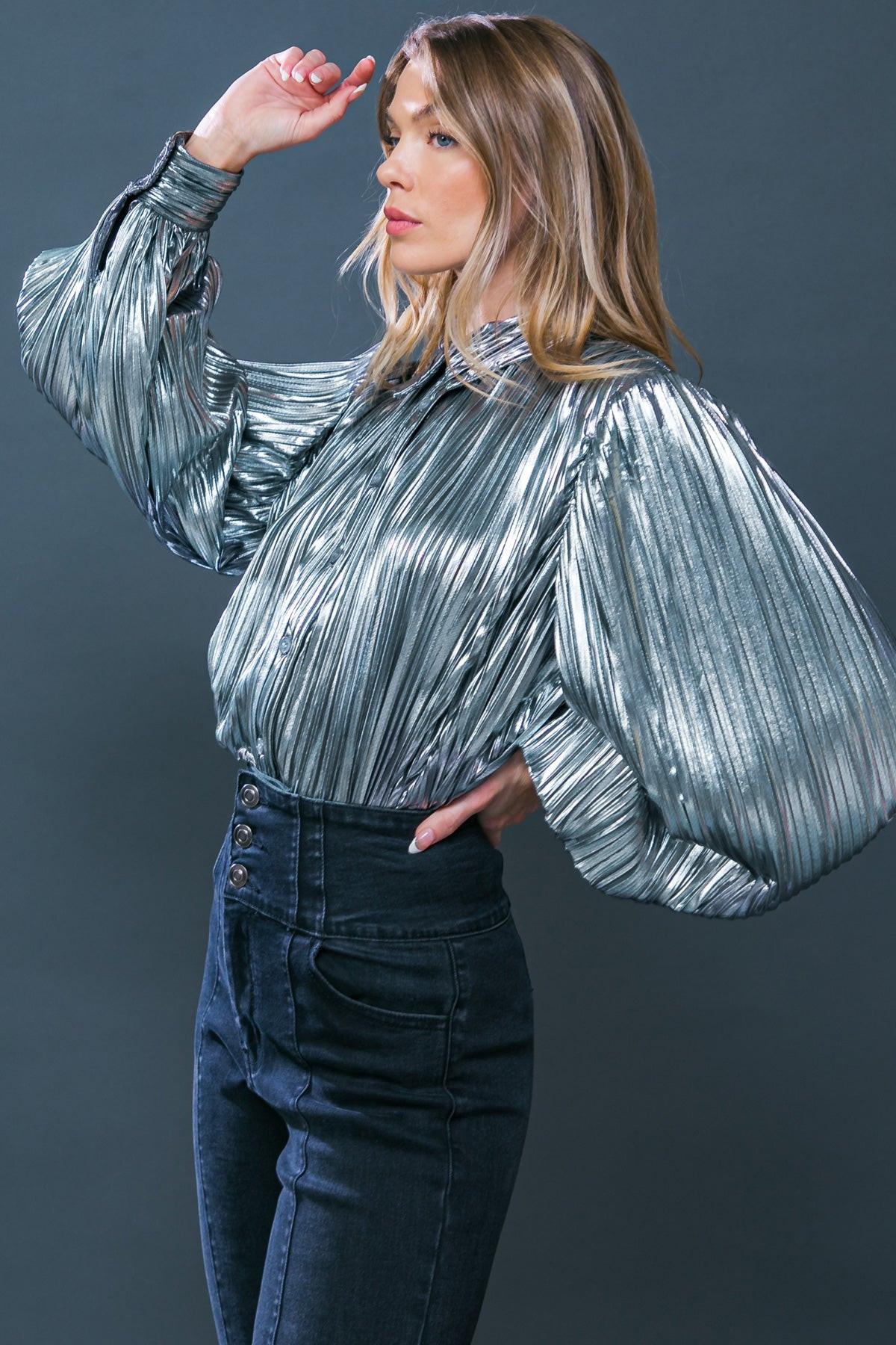 Runway Trend Foiled Top in 20sil37 — Soul Flow Apparel