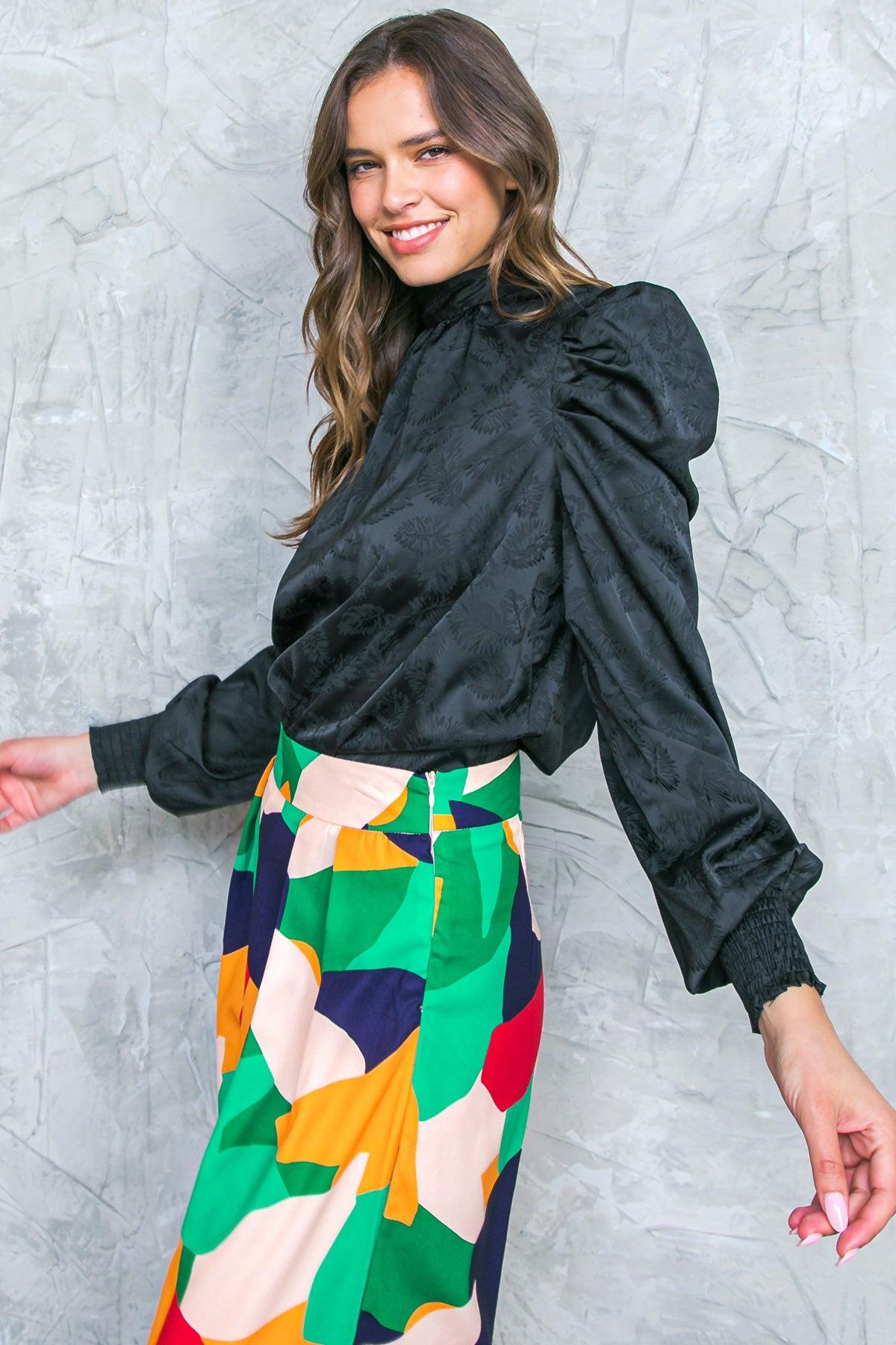 Stolen Glances Satin Top in 20bla20 — Soul Flow Apparel