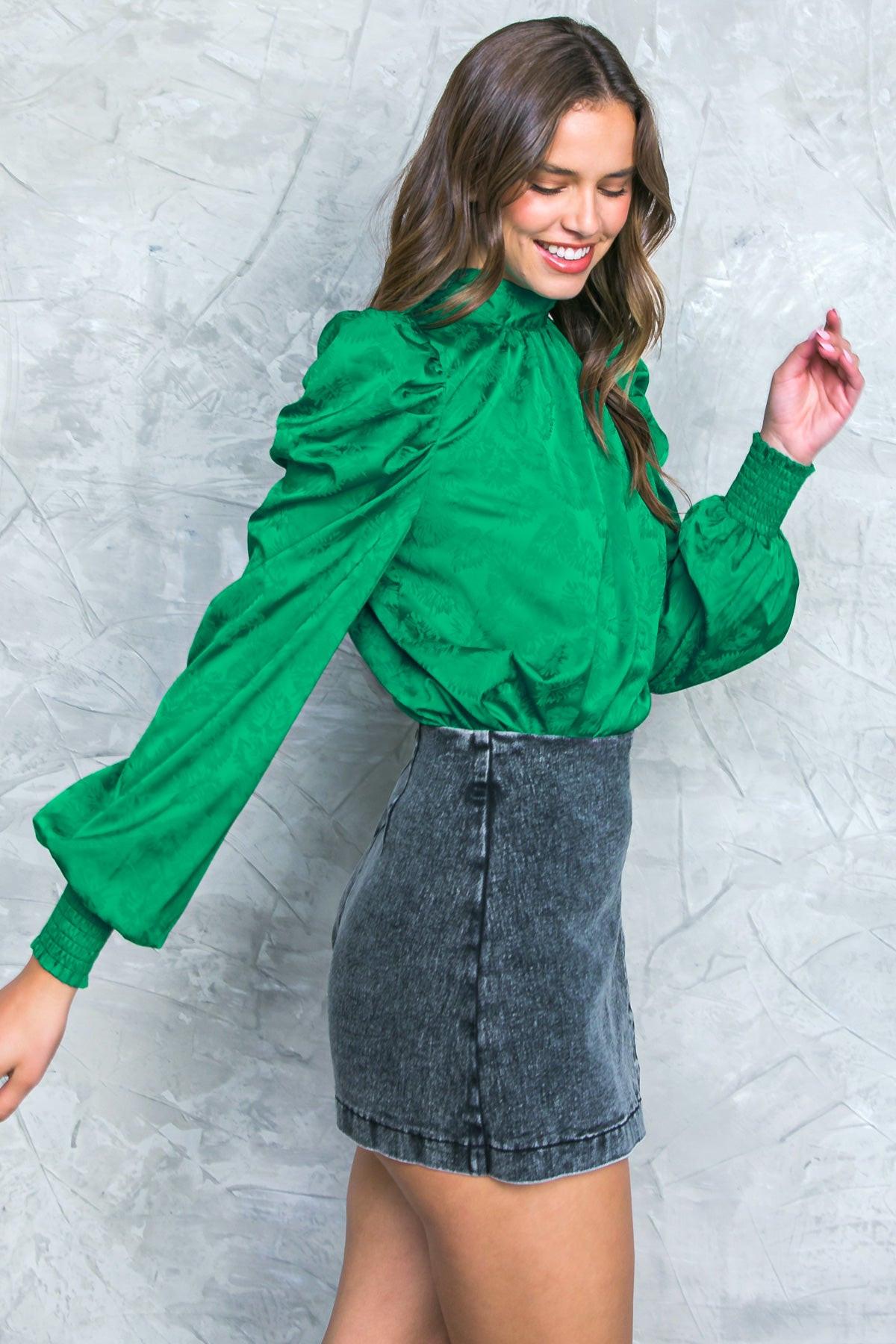 Stolen Glances Satin Top in 20gre28 — Soul Flow Apparel
