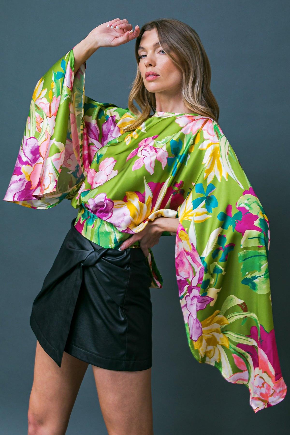 Extravagant Presence Woven Top with Round Neckline and Slit Back in 20avo34 — Soul Flow Apparel