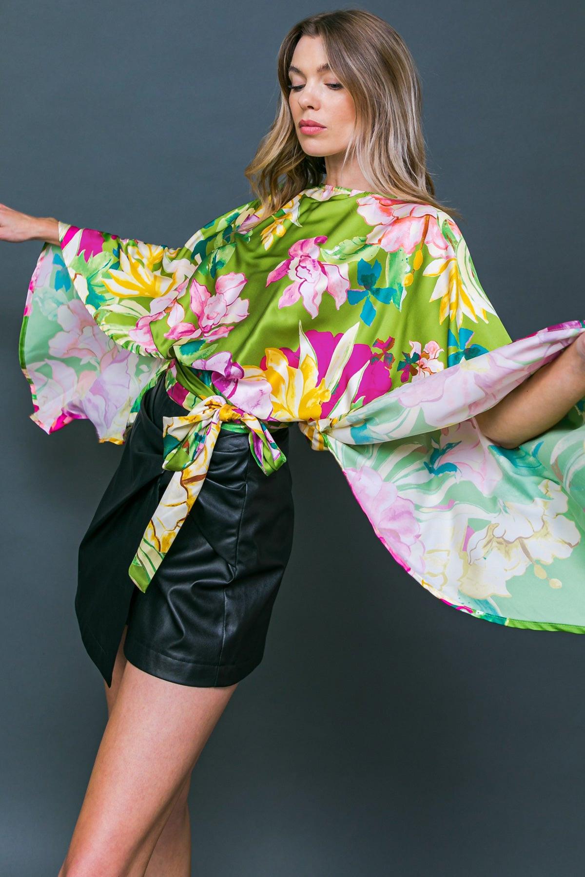 Extravagant Presence Woven Top with Round Neckline and Slit Back in 20avo37 — Soul Flow Apparel
