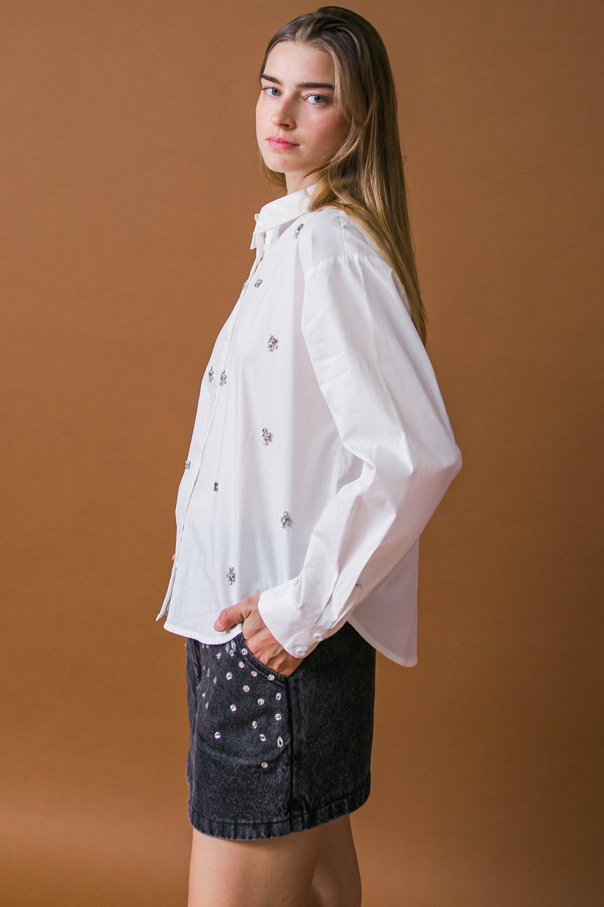 Hit Or Miss Poplin Shirt in 20off 20whi5 — Soul Flow Apparel