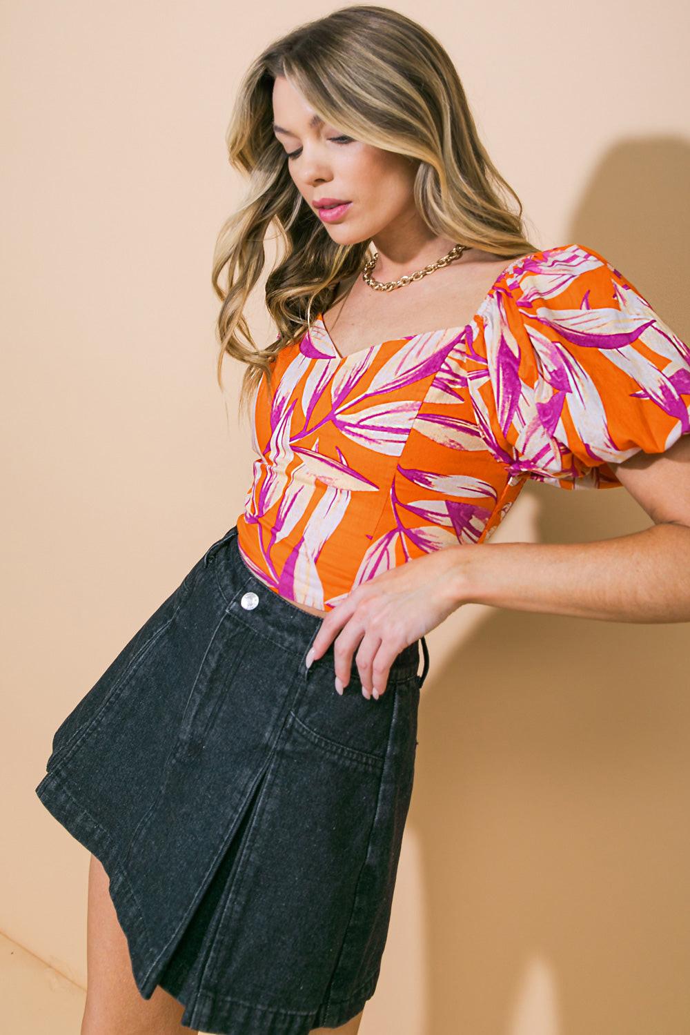 A World of Good Woven Crop Top in 20ora7 — Soul Flow Apparel