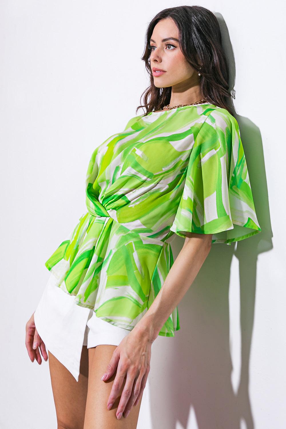 Easy to Say Woven Top in 20ivo 20gre15 — Soul Flow Apparel