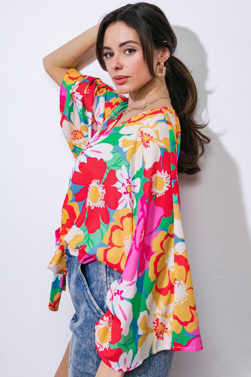 Absolutely Essential Woven Top in 20it 20red 20blu20, view 2012912 — Soul Flow Apparel