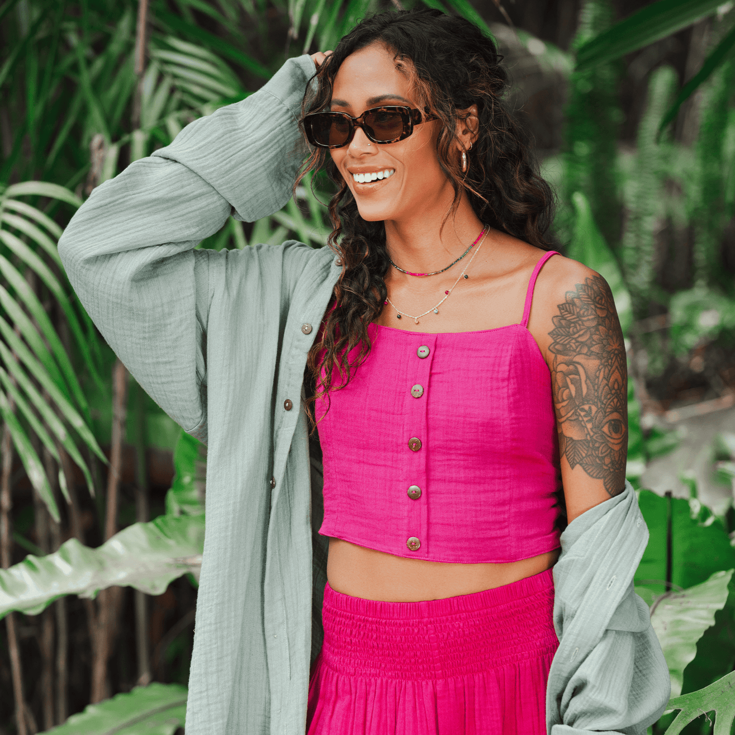 Sage Boyfriend Button Up — Soul Flow Apparel