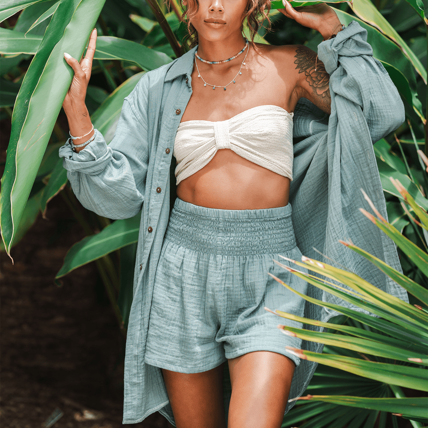 Sage Cotton Shorts — Soul Flow Apparel
