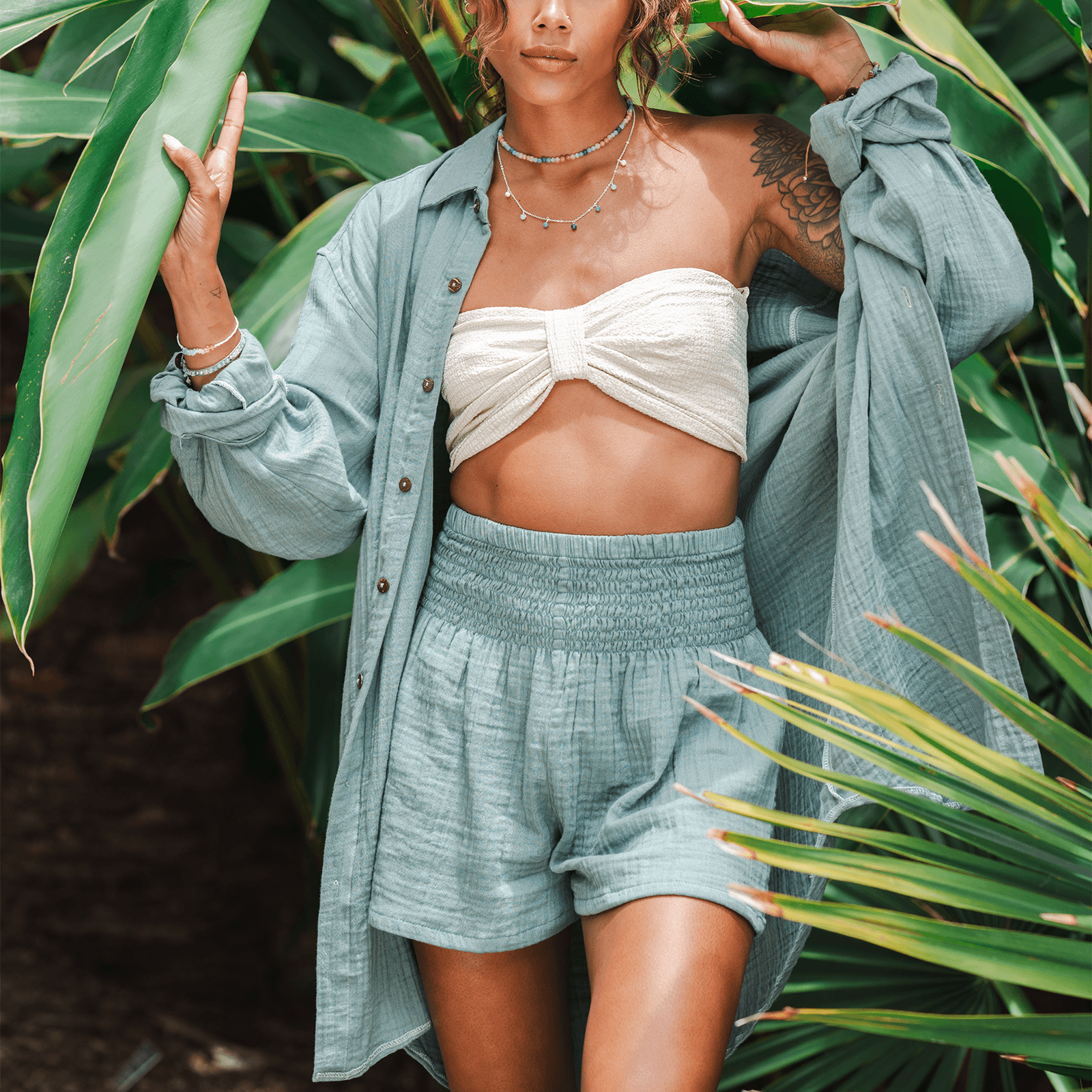 Sage Cotton Shorts — Soul Flow Apparel