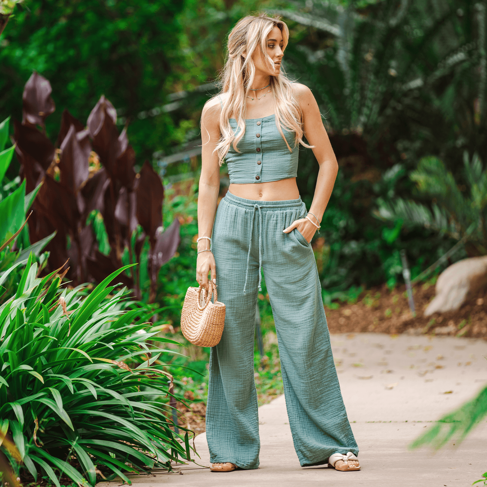 Sage Cotton Cabana Pants — Soul Flow Apparel
