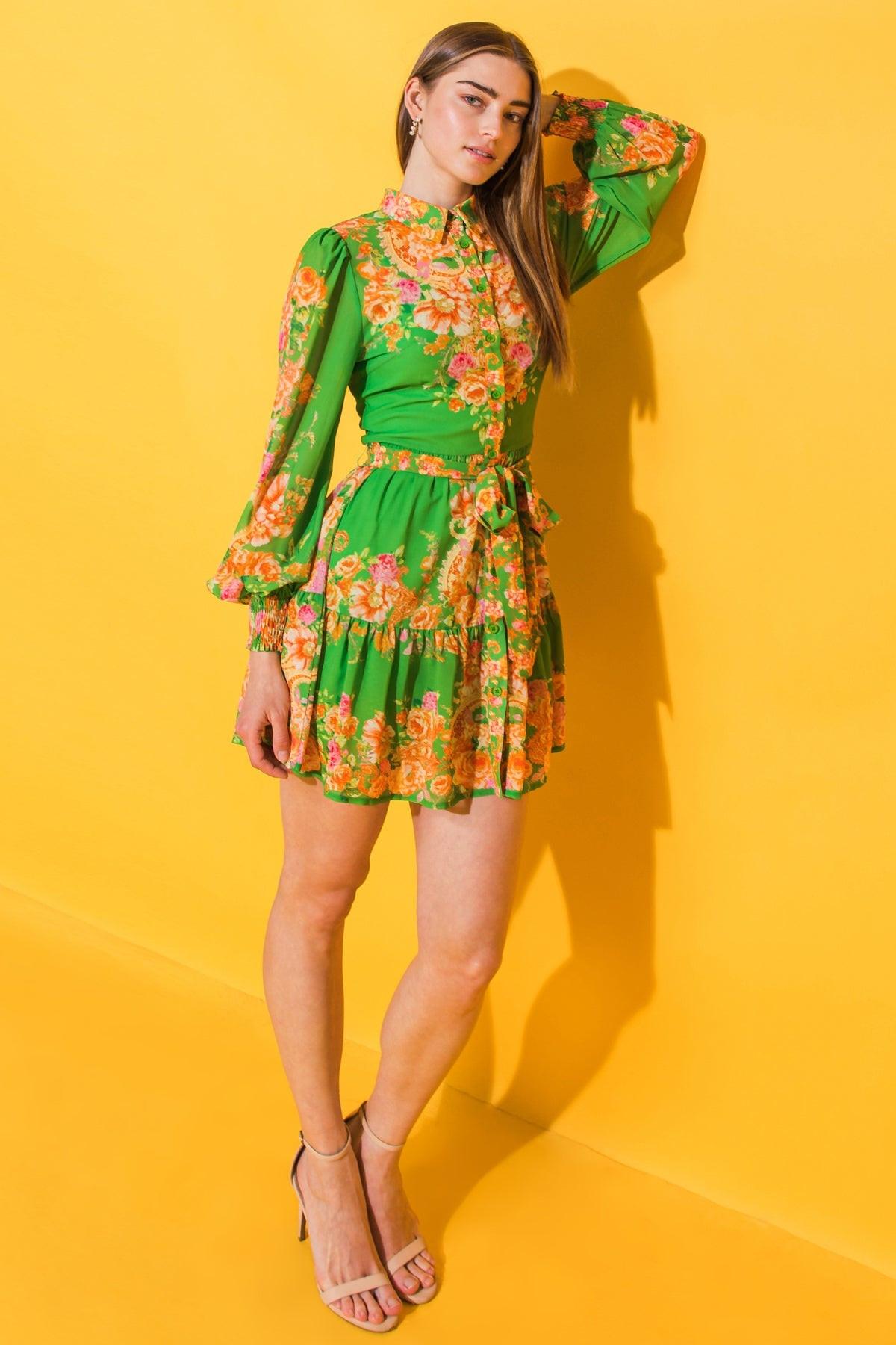 Furthest Thing Woven Mini Dress with Shirt Collar and Ruffled Hem — Soul Flow Apparel