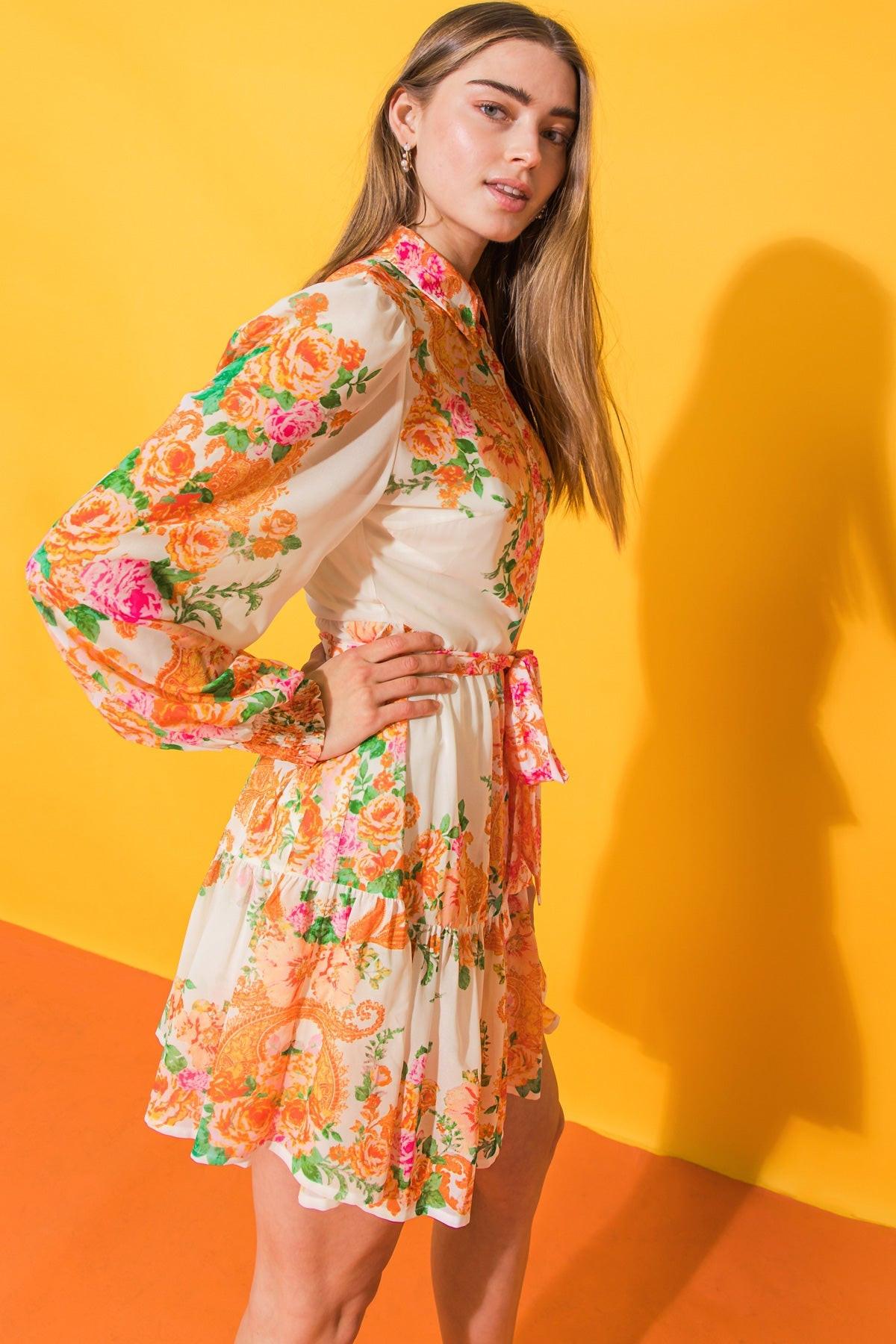 Furthest Thing Woven Mini Dress with Shirt Collar and Ruffled Hem — Soul Flow Apparel