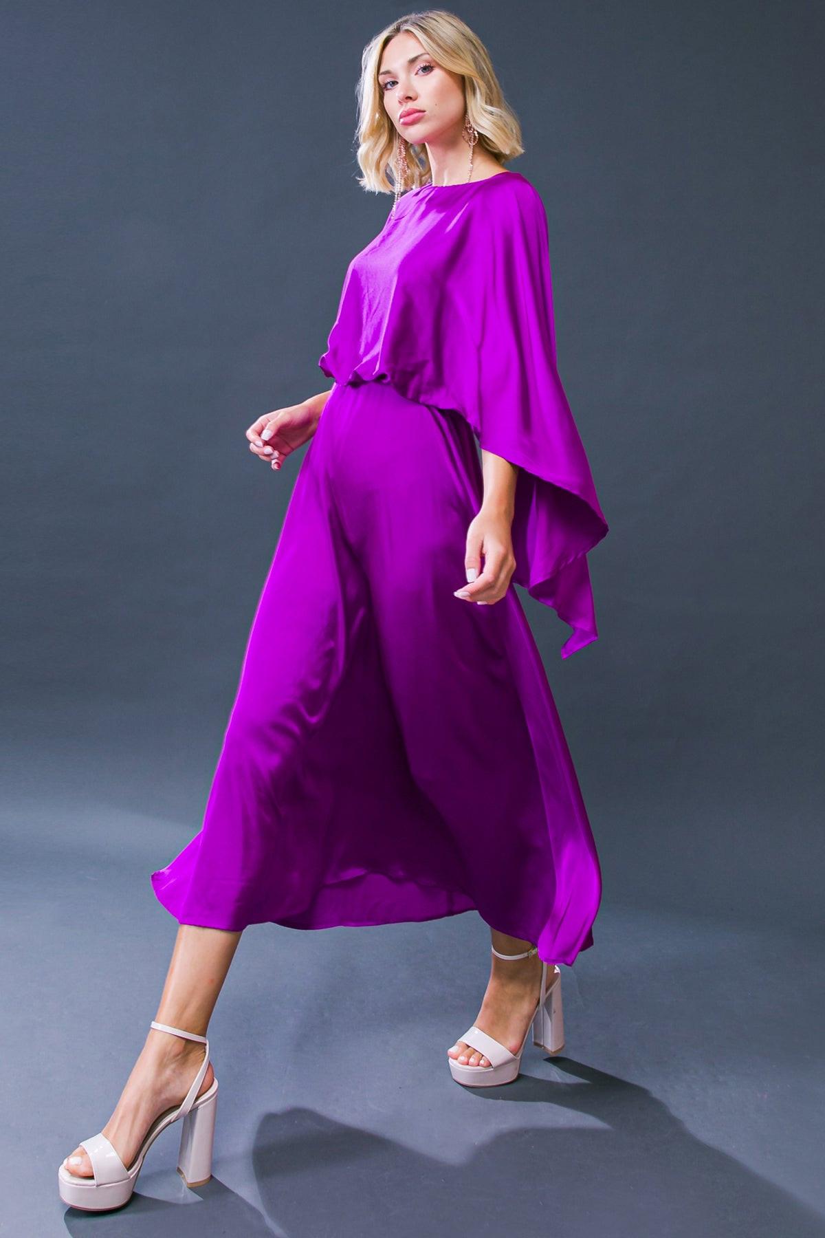 Caught Feelings Woven Midi Dress With Back Slit And Button Closure