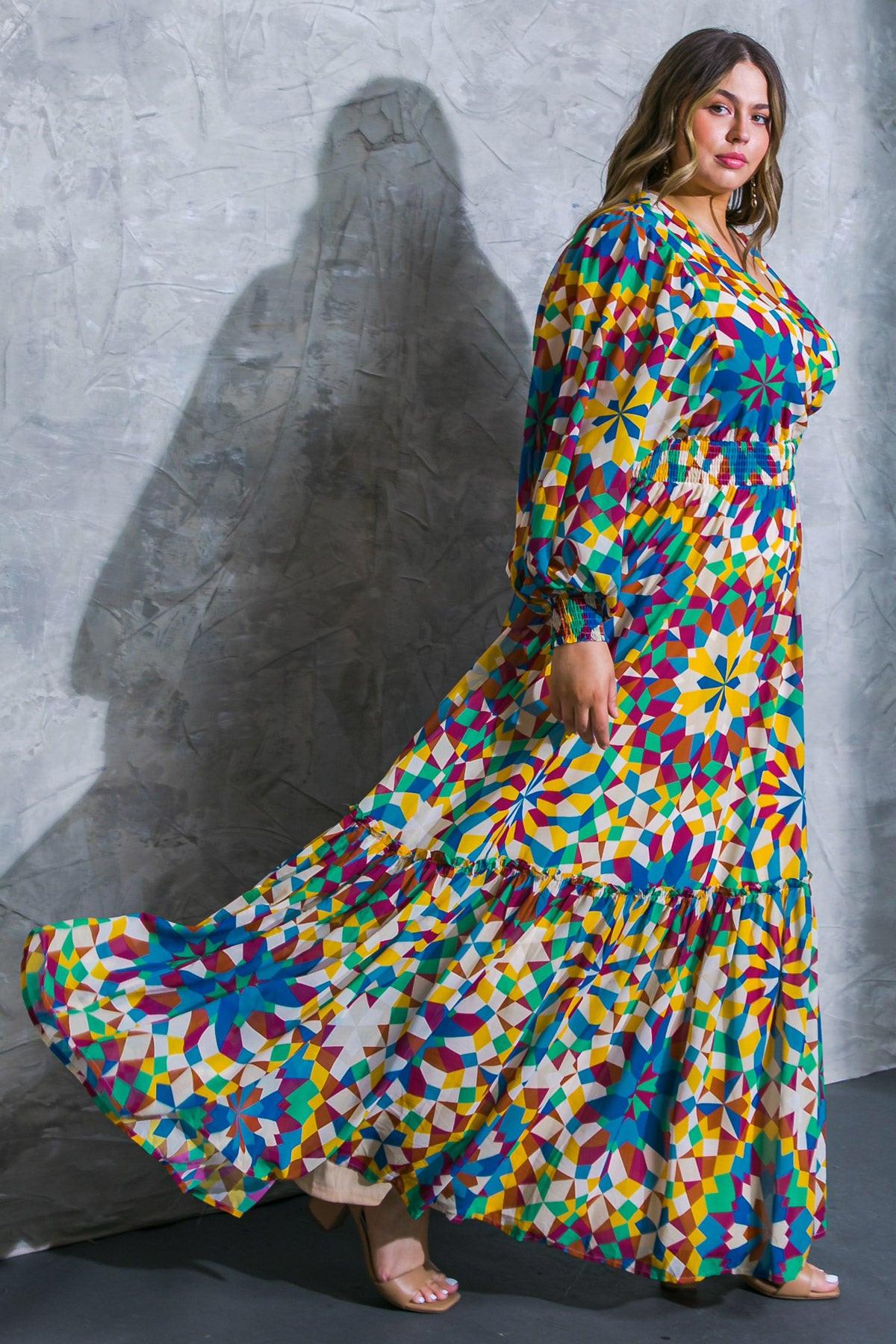 Everything I Love Printed Woven Maxi Dress with Surplice Neckline — Soul Flow Apparel