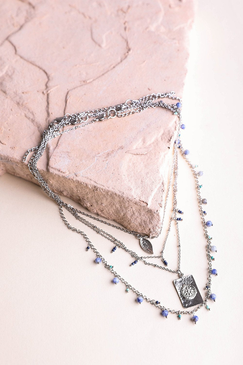 Silver Charm Layer Necklace Jewelry
