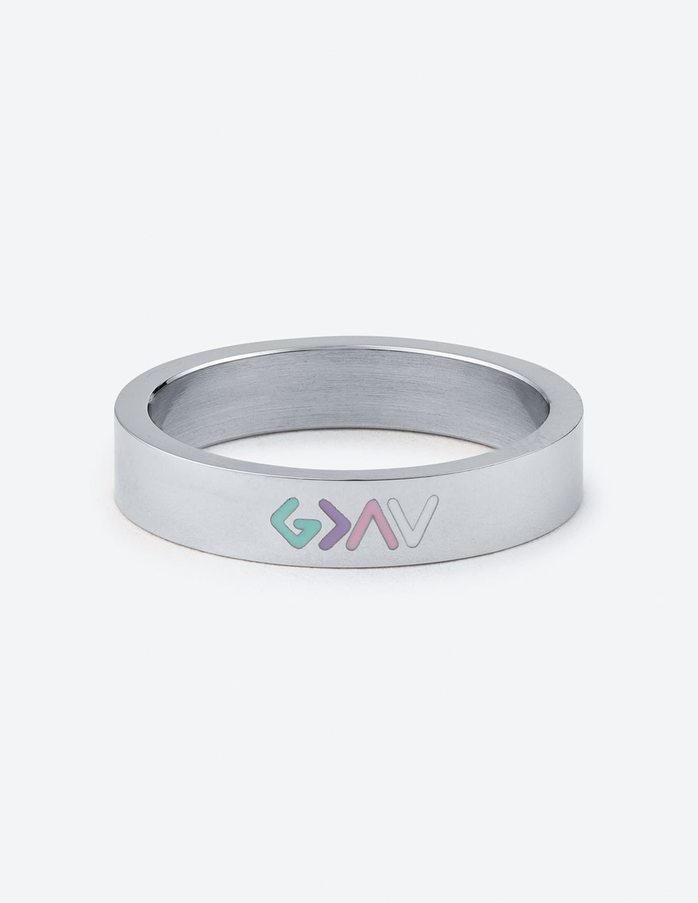 Silver Enamel Highs and Lows Ring – Christian Ring