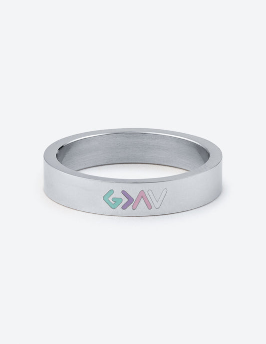 Silver Enamel Highs and Lows Ring – Christian Ring