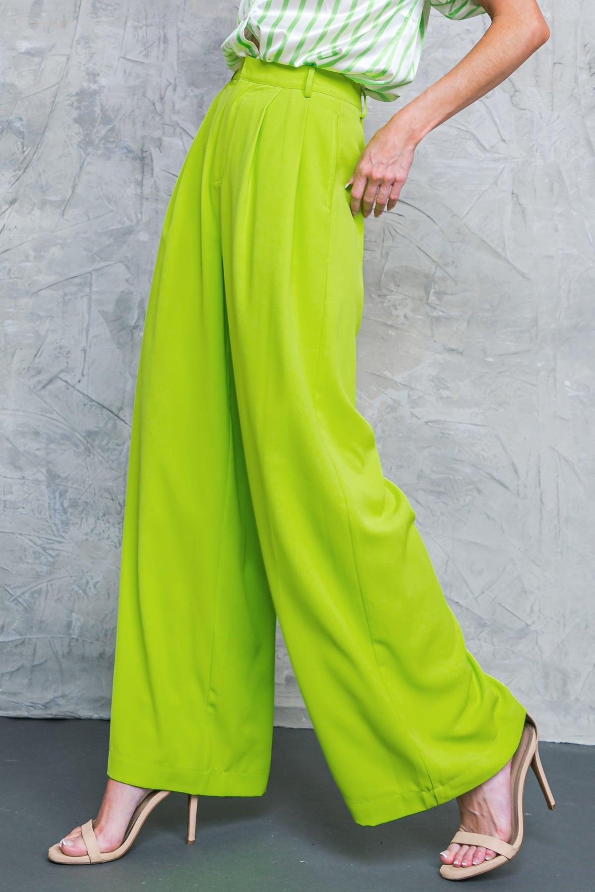 Upscale Aura Woven Pleated Wide Leg Trousers for Formal Wear — Soul Flow Apparel