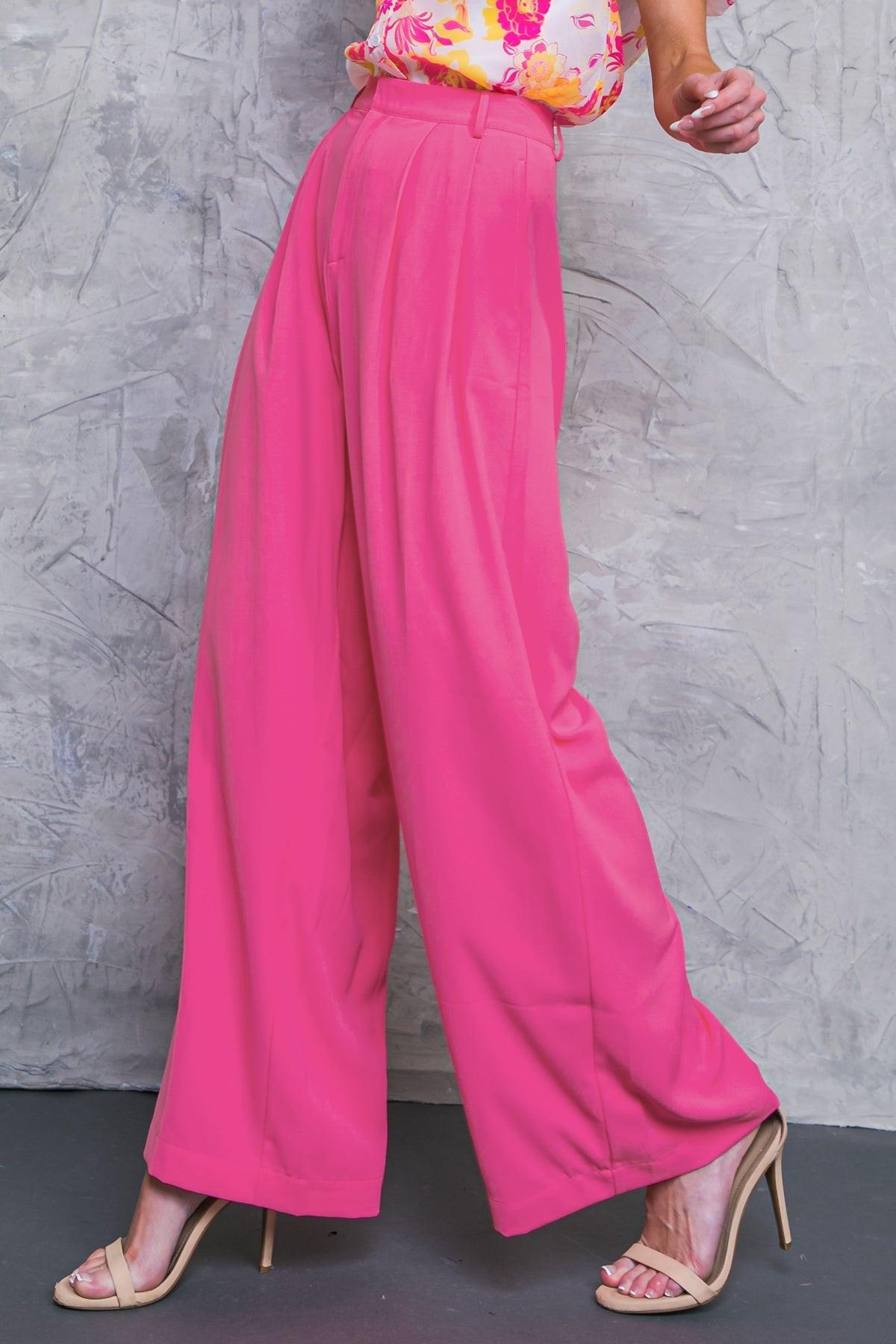 Upscale Aura Woven Pleated Wide Leg Trousers for Formal Wear — Soul Flow Apparel