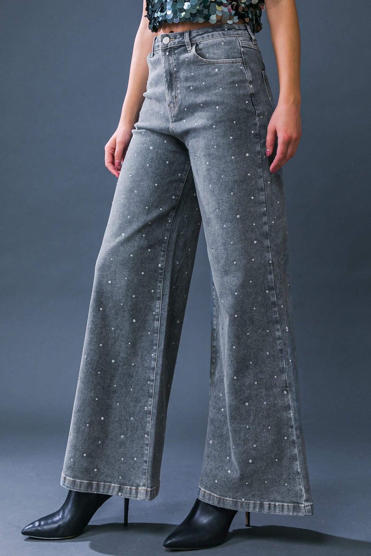 Take the Chance Denim Pants with Embellished Front Pockets Slim Fit — Soul Flow Apparel