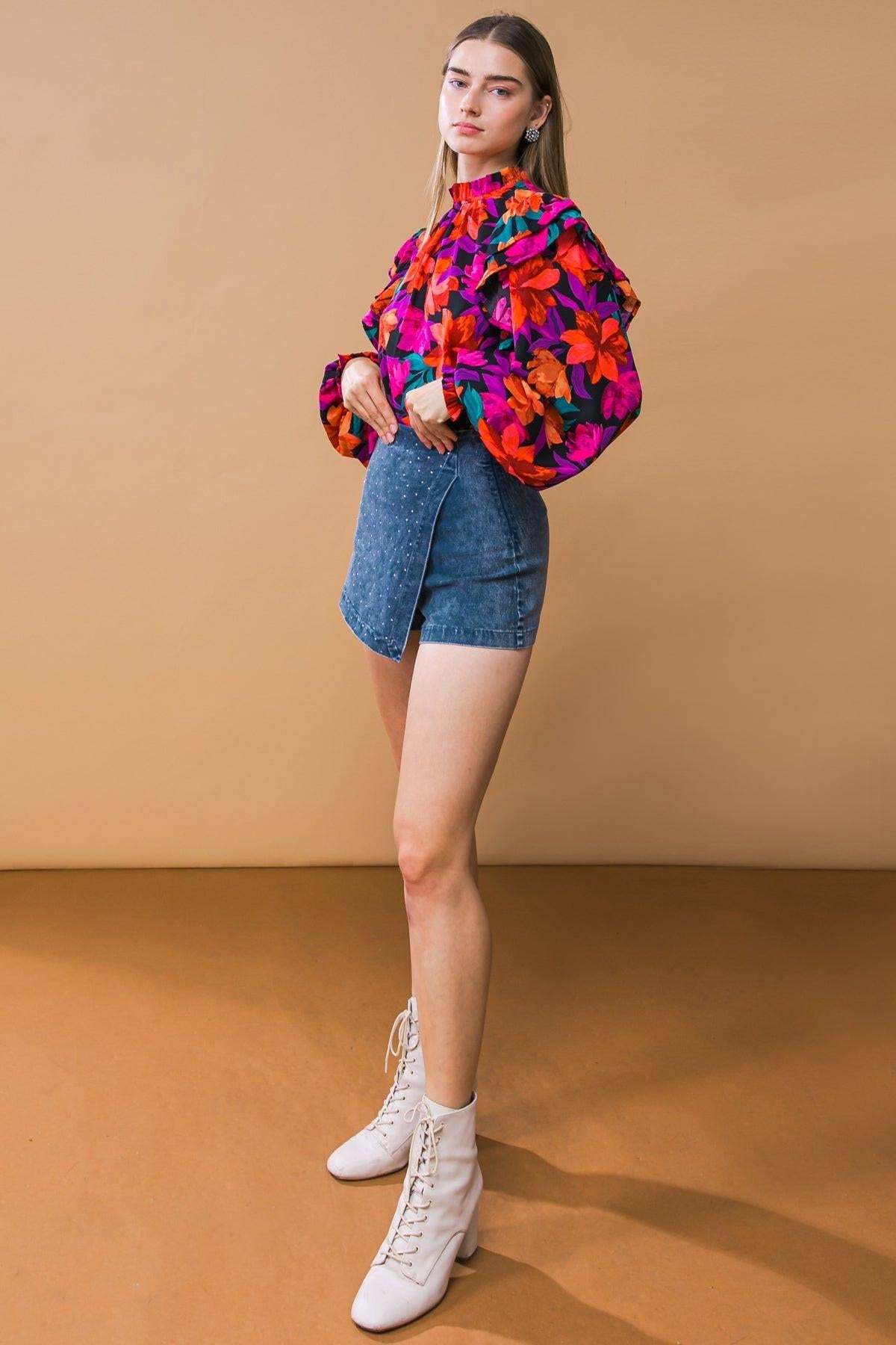 Posh Position Denim Skort — Soul Flow Apparel