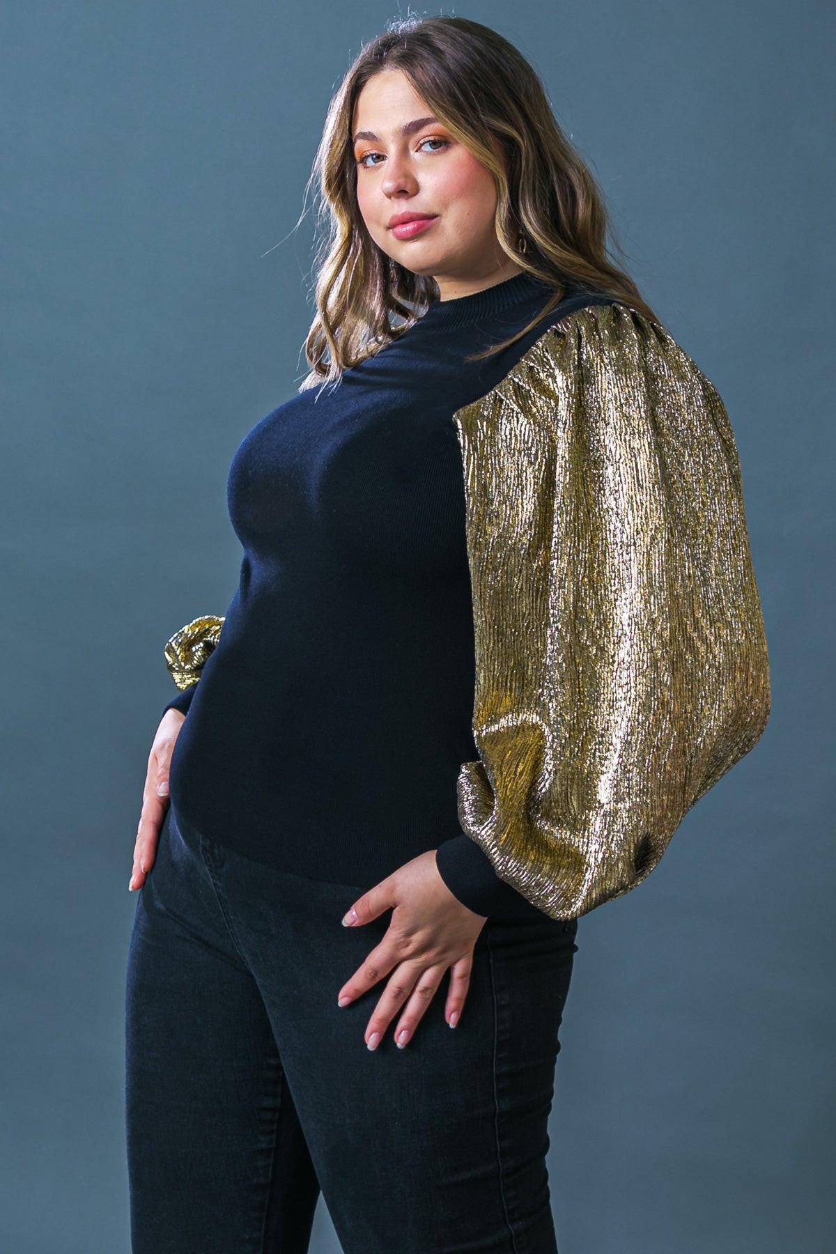 Lovely Essence Mock Neck Sweater Top with Contrasting Hue Long Sleeves — Soul Flow Apparel